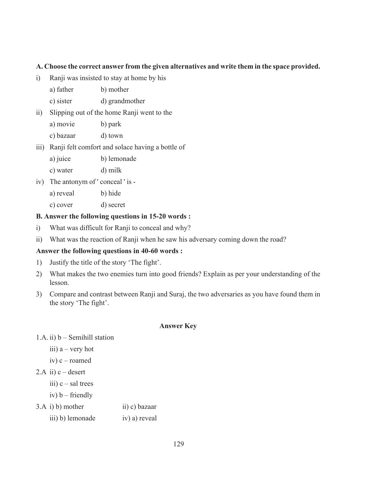 Tripura Board Class 8 English Workbooks - Page 129