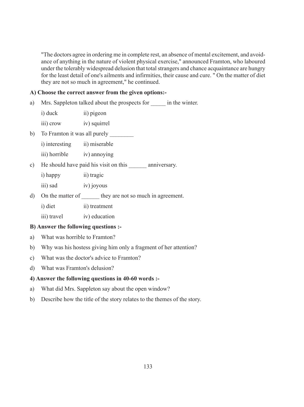 Tripura Board Class 8 English Workbooks - Page 133