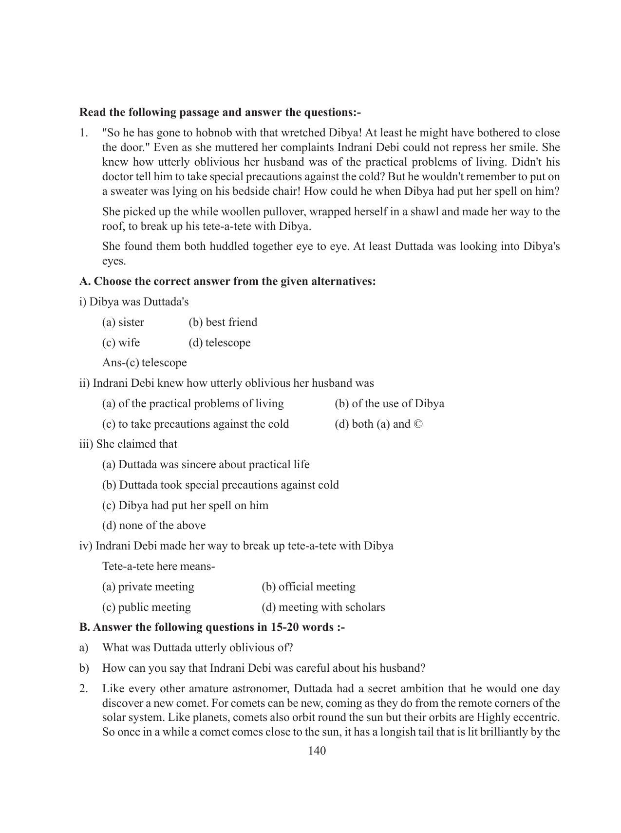 Tripura Board Class 8 English Workbooks - Page 140