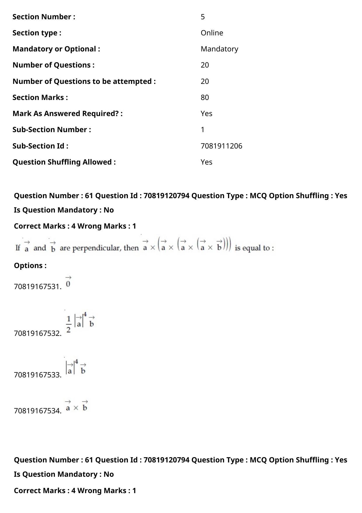 JEE Mains 2021: BTech Punjabi (Shift 1) 26-02-2021 Question Paper - Page 71