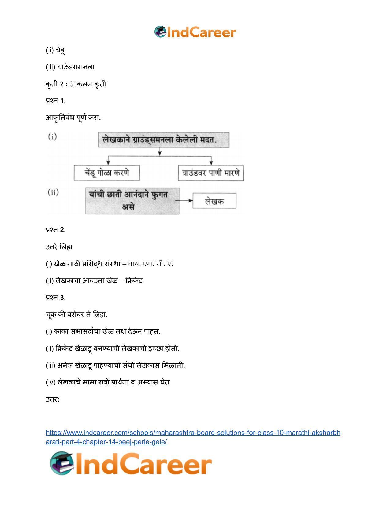 Maharashtra Board Solutions for Class 10- Marathi Aksharbharati (Part- 3): Chapter 14- बीज पेरले गेले - Page 15