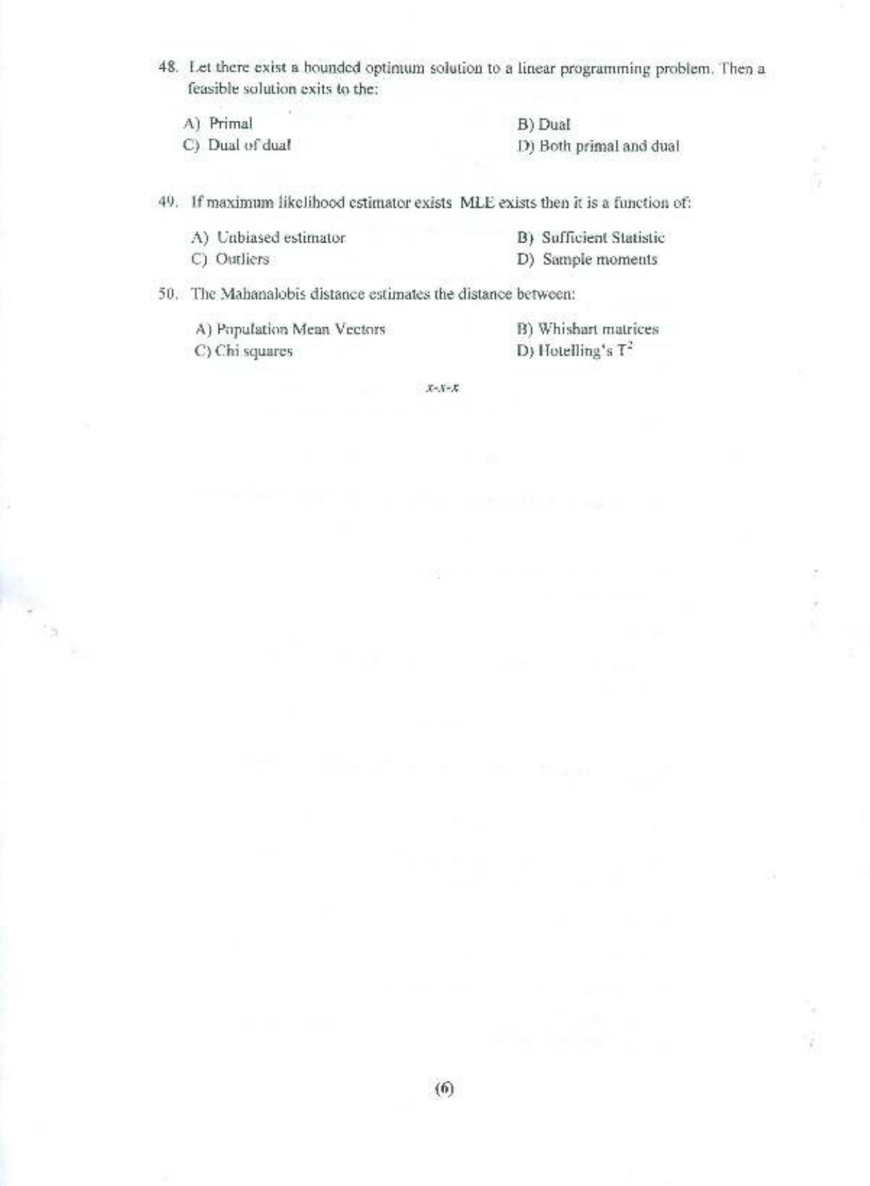 PU MPET Statistics 2015 Question Paper - Page 7