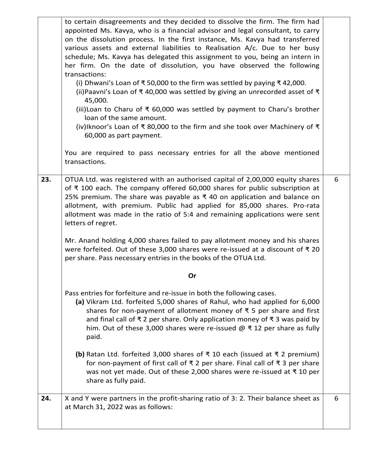 CBSE Class 12 Accountancy Practice Questions 2022-23 - Page 8