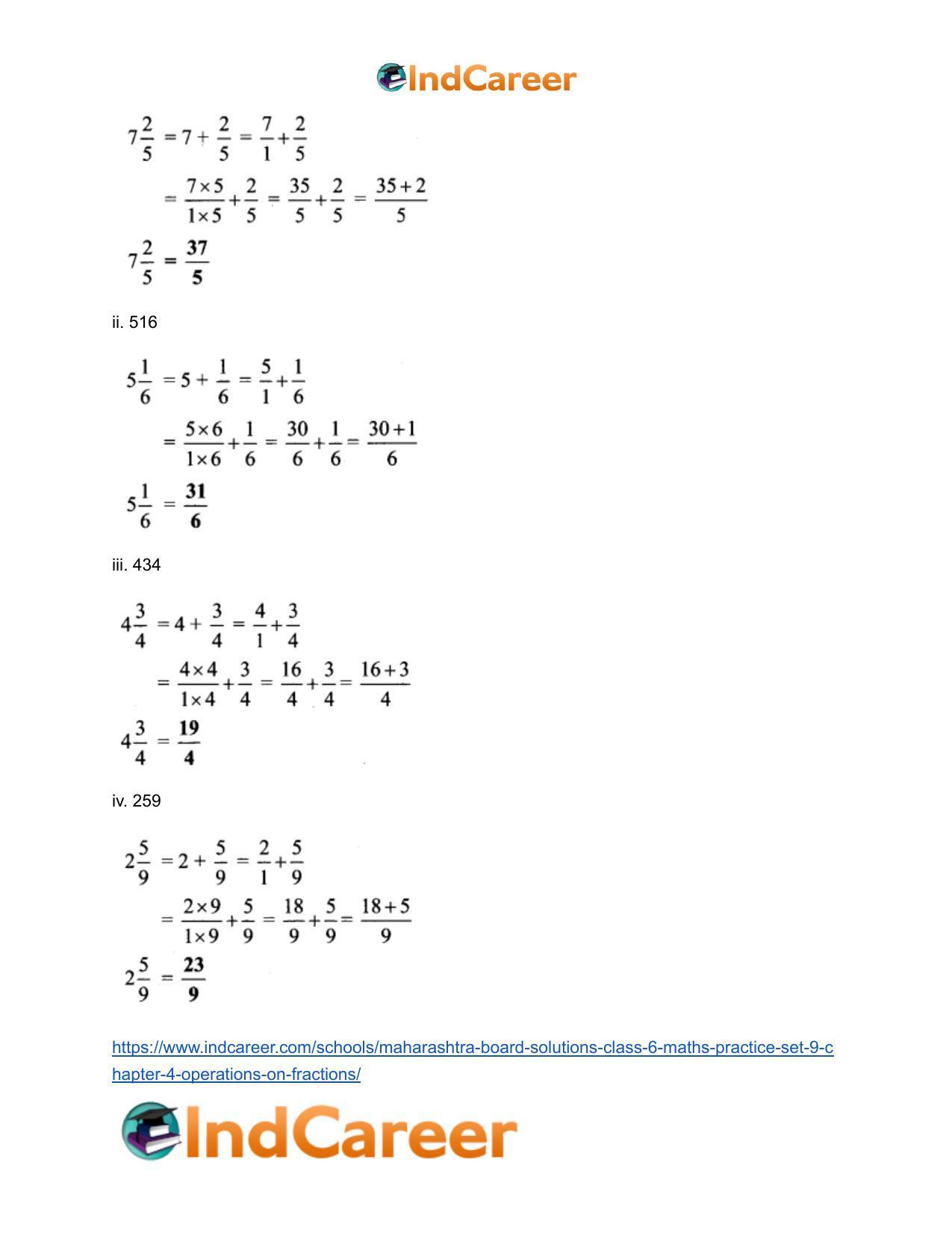 Maharashtra Board Solutions Class 6-Maths (Practice Set 9): Chapter 4- Operations on Fractions - Page 3