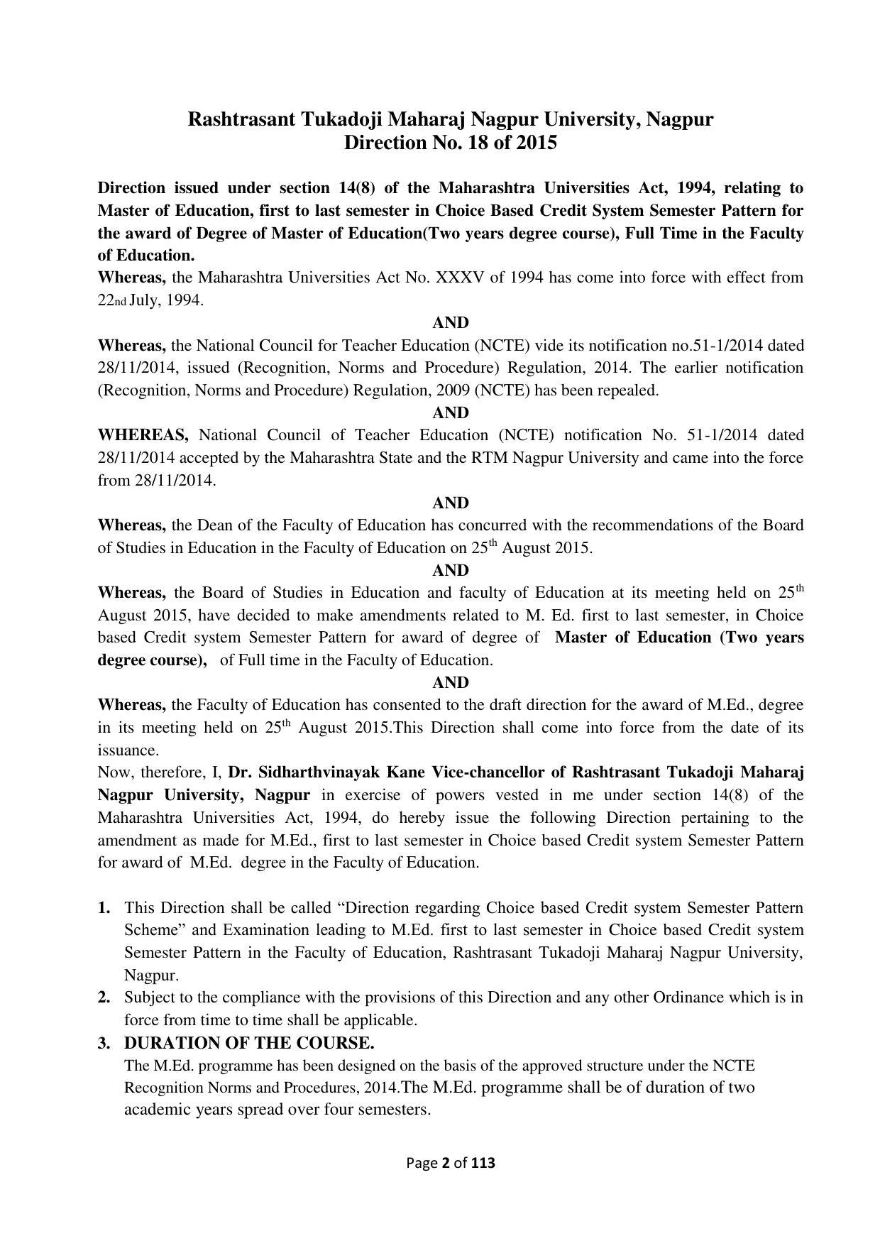 Dwonload Pdf - RTMNU Department of Education of (M.Ed.) CURRICULUM Syllabus. - Page 2