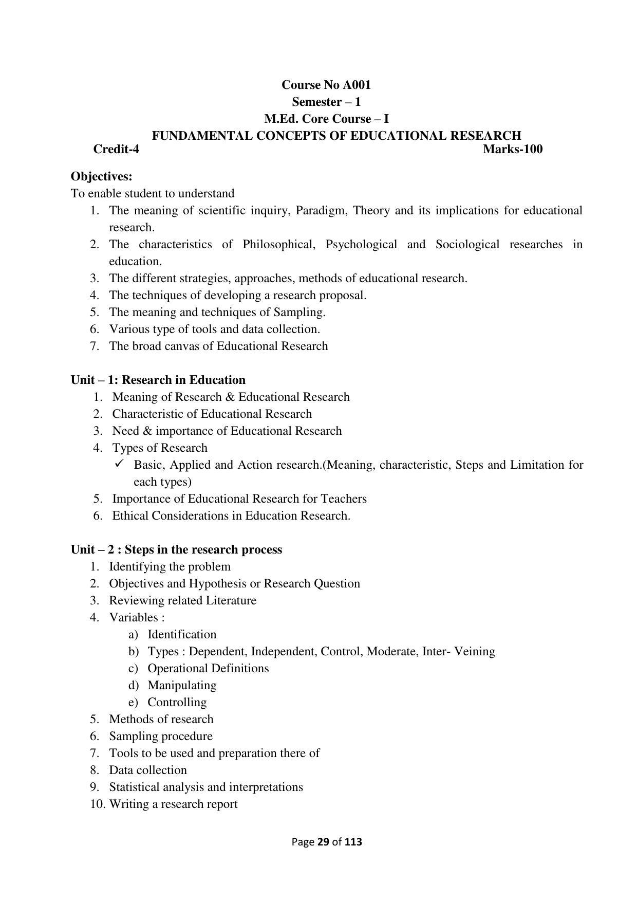 Dwonload Pdf - RTMNU Department of Education of (M.Ed.) CURRICULUM Syllabus. - Page 29