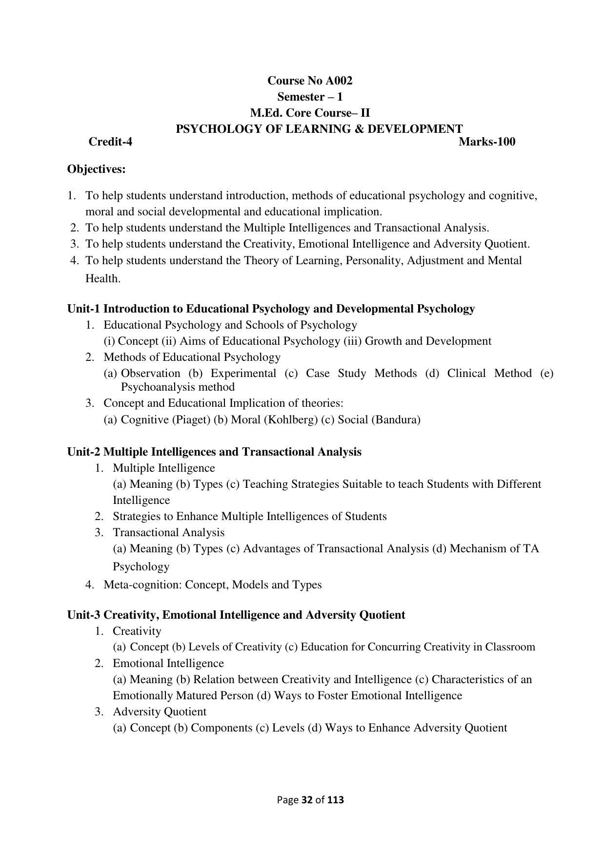 Dwonload Pdf - RTMNU Department of Education of (M.Ed.) CURRICULUM Syllabus. - Page 32