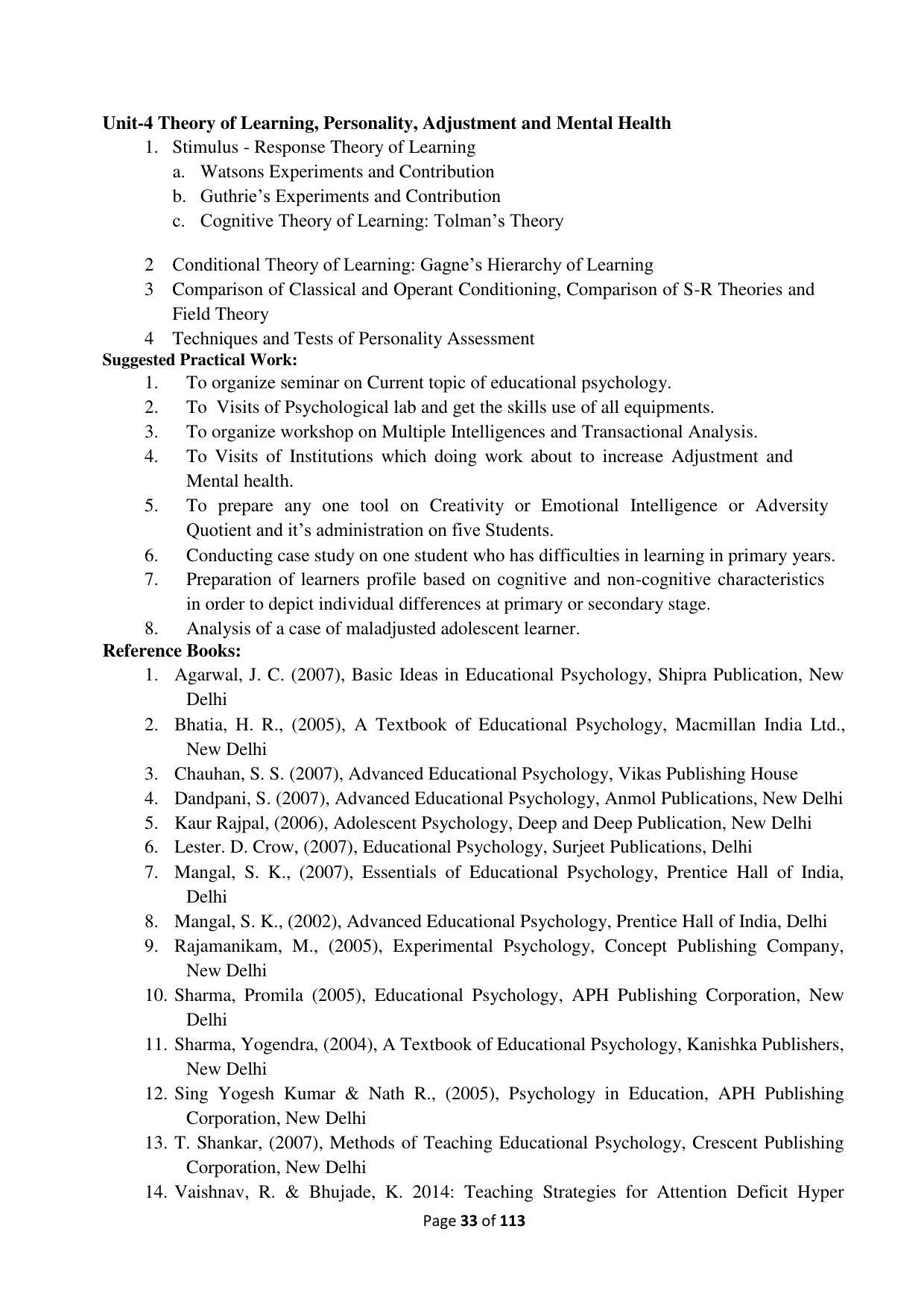 Dwonload Pdf - RTMNU Department of Education of (M.Ed.) CURRICULUM Syllabus. - Page 33