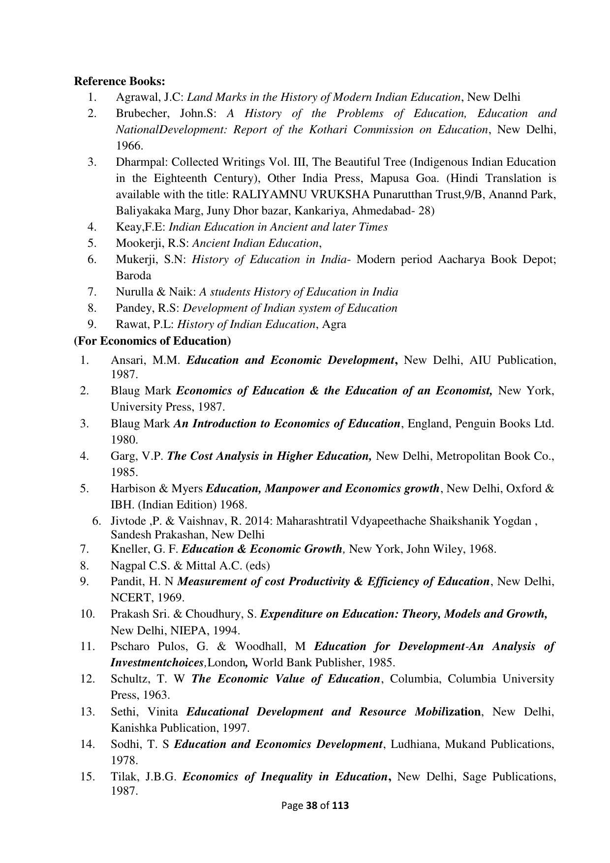 Dwonload Pdf - RTMNU Department of Education of (M.Ed.) CURRICULUM Syllabus. - Page 38