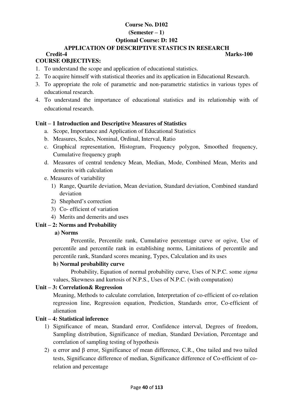 Dwonload Pdf - RTMNU Department of Education of (M.Ed.) CURRICULUM Syllabus. - Page 40