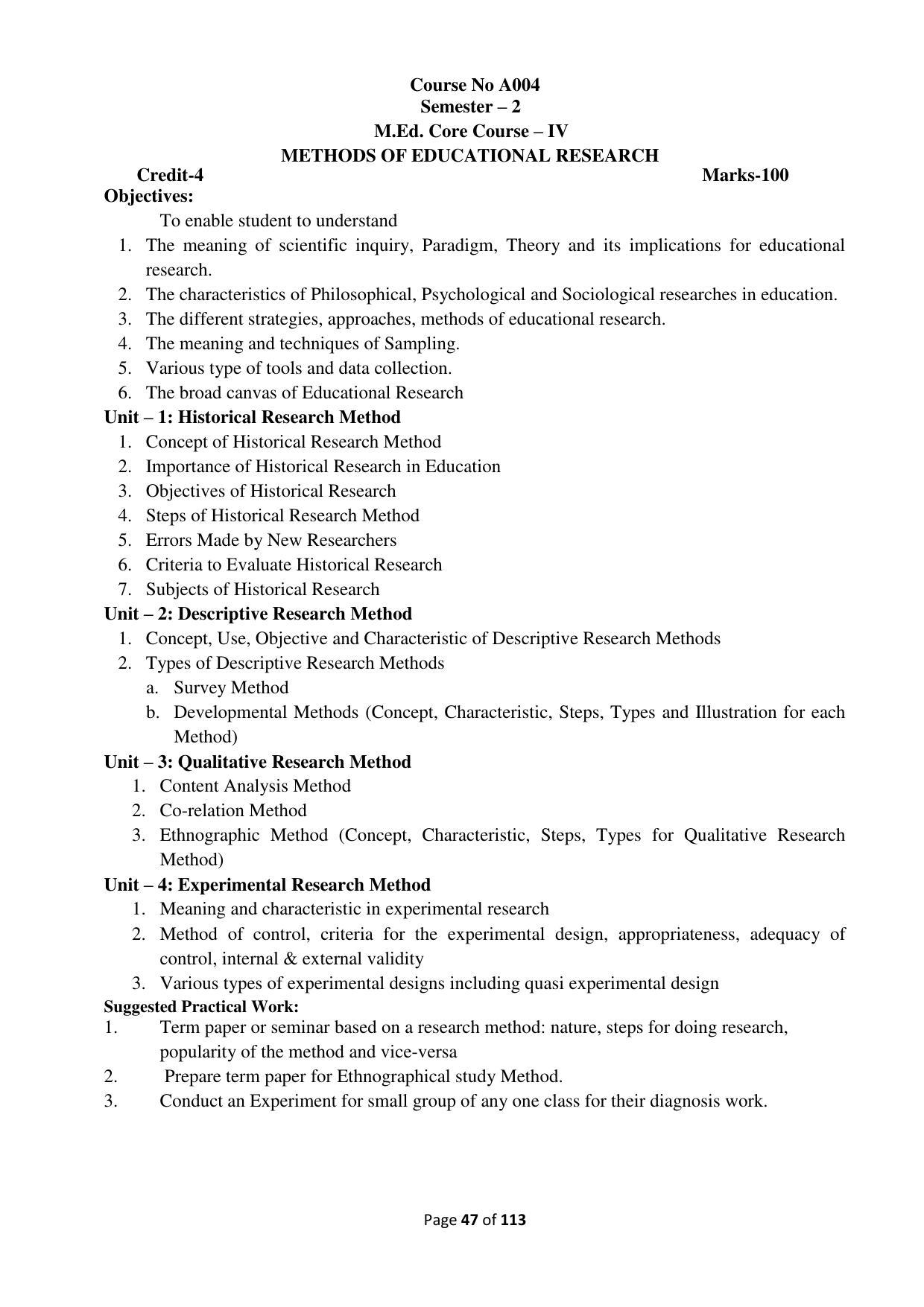 Dwonload Pdf - RTMNU Department of Education of (M.Ed.) CURRICULUM Syllabus. - Page 47