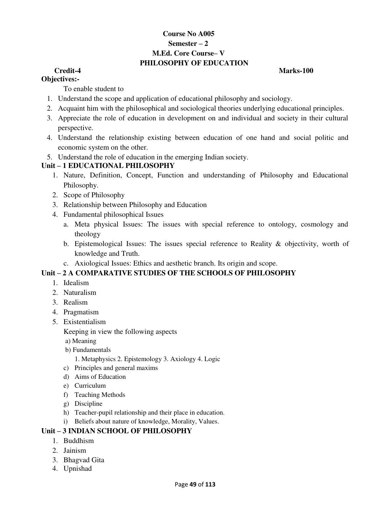 Dwonload Pdf - RTMNU Department of Education of (M.Ed.) CURRICULUM Syllabus. - Page 49