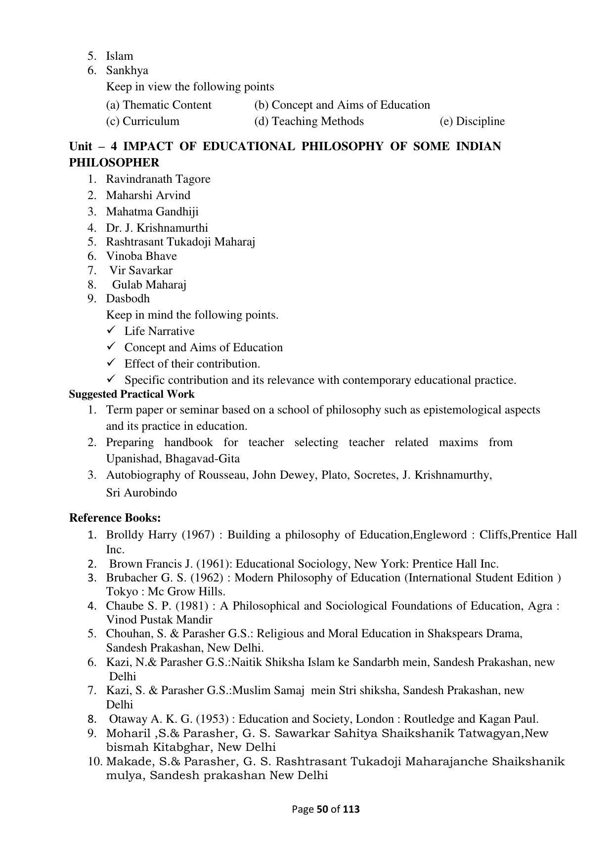Dwonload Pdf - RTMNU Department of Education of (M.Ed.) CURRICULUM Syllabus. - Page 50