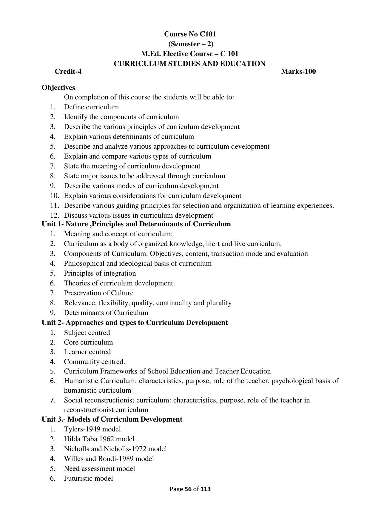 Dwonload Pdf - RTMNU Department of Education of (M.Ed.) CURRICULUM Syllabus. - Page 56