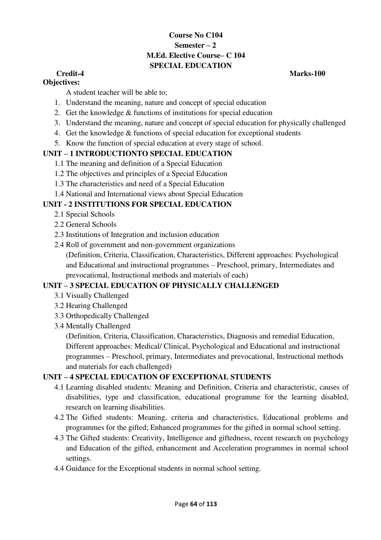 Dwonload Pdf - RTMNU Department of Education of (M.Ed.) CURRICULUM Syllabus. - Page 64
