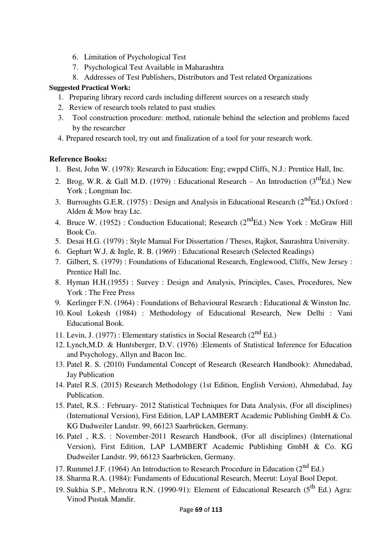 Dwonload Pdf - RTMNU Department of Education of (M.Ed.) CURRICULUM Syllabus. - Page 69