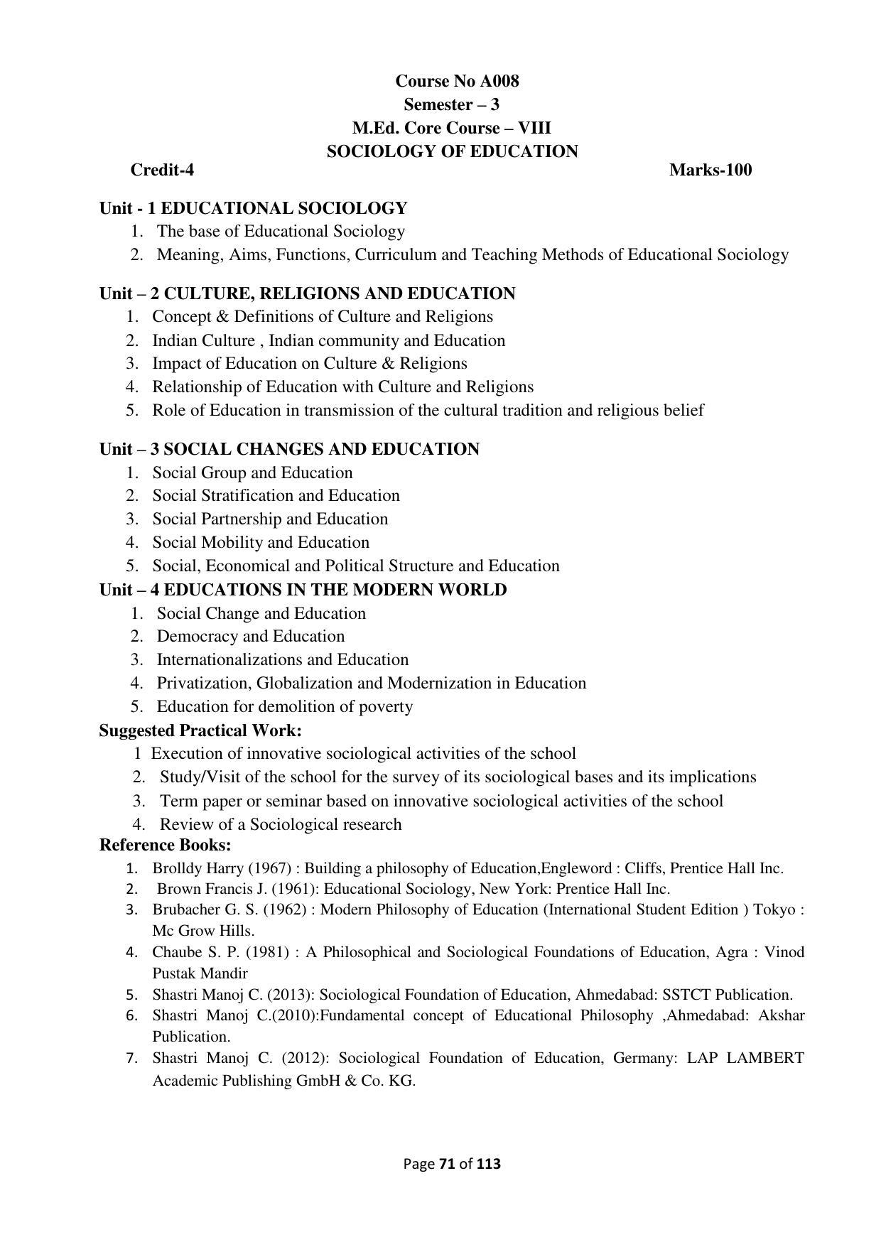 Dwonload Pdf - RTMNU Department of Education of (M.Ed.) CURRICULUM Syllabus. - Page 71