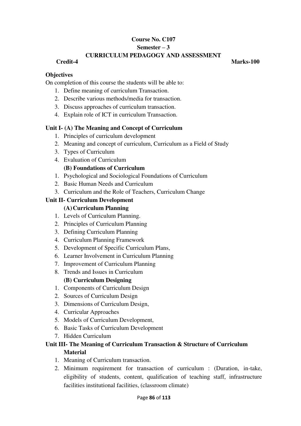 Dwonload Pdf - RTMNU Department of Education of (M.Ed.) CURRICULUM Syllabus. - Page 86