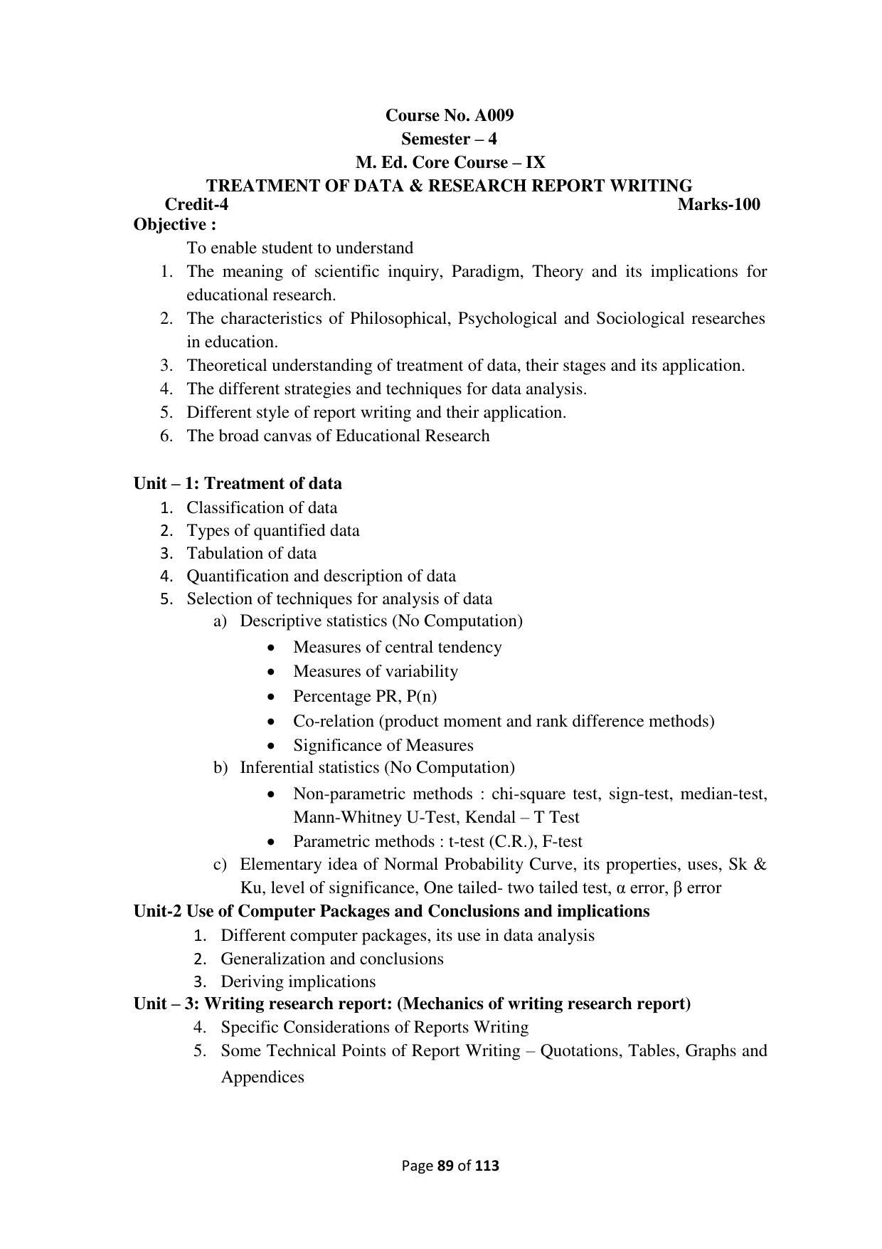 Dwonload Pdf - RTMNU Department of Education of (M.Ed.) CURRICULUM Syllabus. - Page 89
