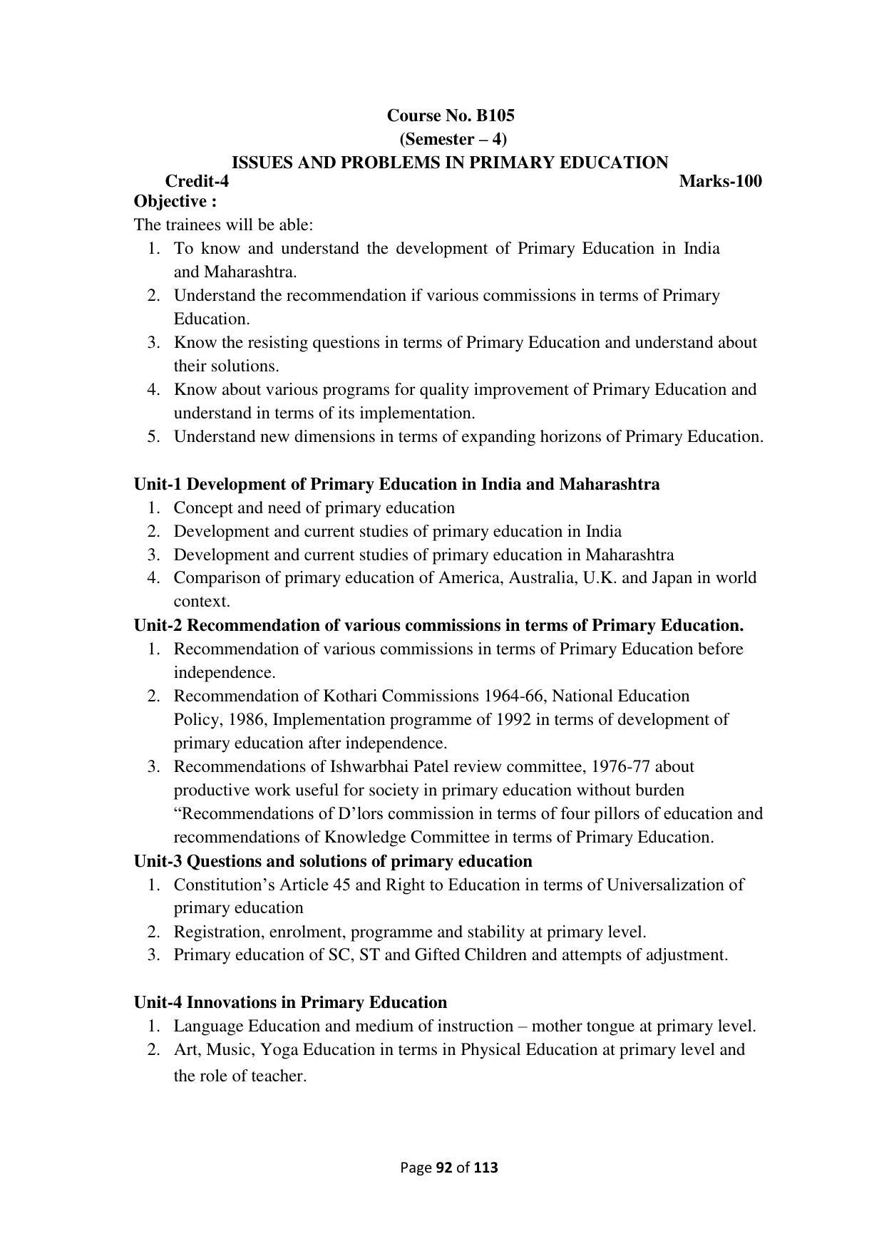 Dwonload Pdf - RTMNU Department of Education of (M.Ed.) CURRICULUM Syllabus. - Page 92