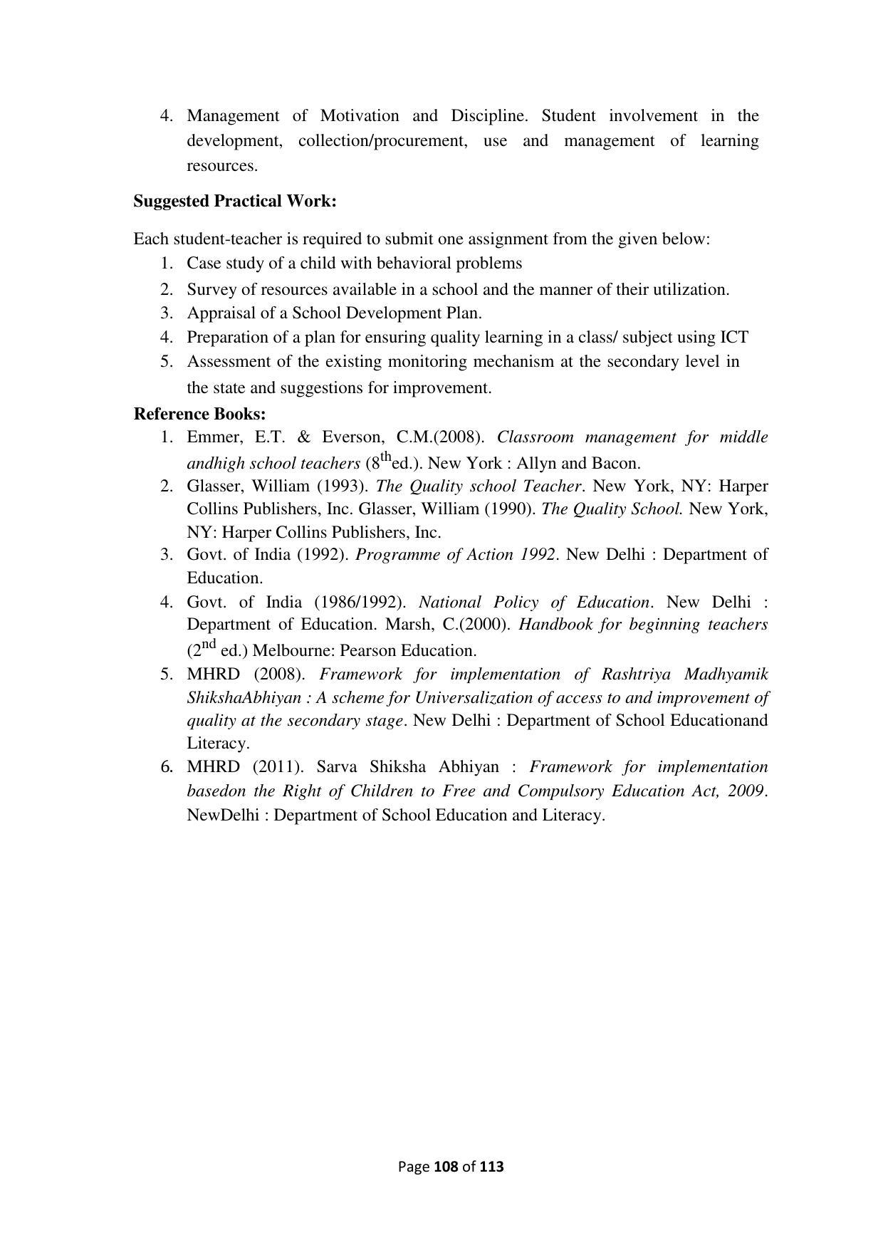 Dwonload Pdf - RTMNU Department of Education of (M.Ed.) CURRICULUM Syllabus. - Page 108