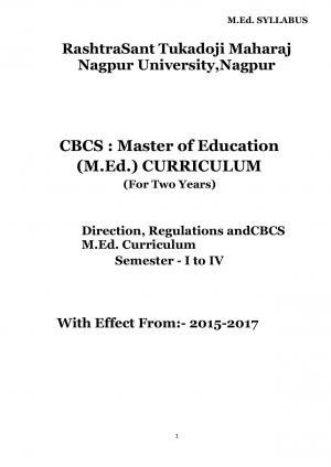 Dwonload Pdf - RTMNU Department of Education of (M.Ed.) CURRICULUM Syllabus.