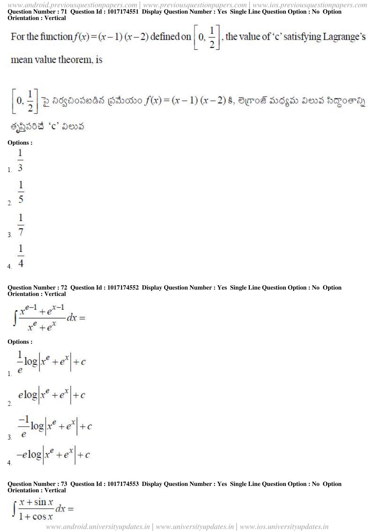 AP EAPCET 2017 - April 26, 2017 Forenoon - Master Engineering Question Paper With Preliminary Keys - Page 34