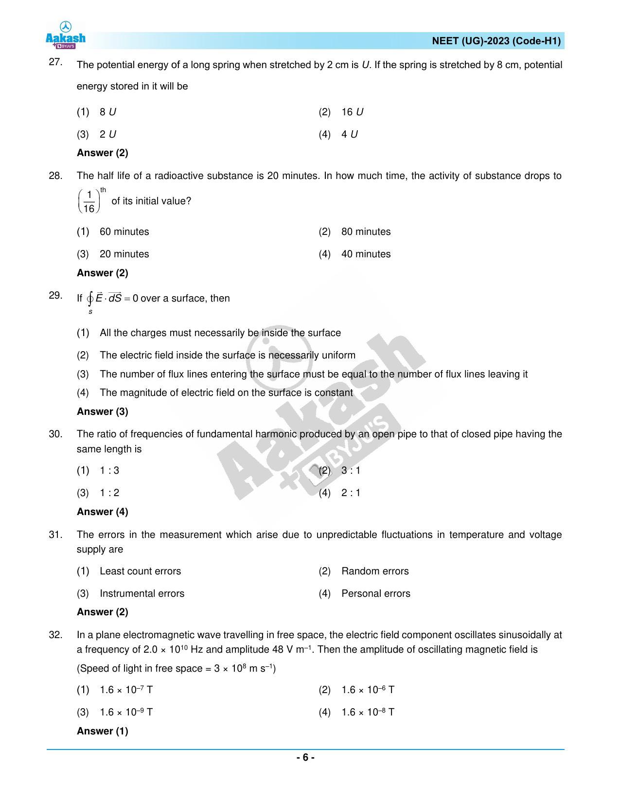 NEET 2023 Question Paper H1 - Page 6
