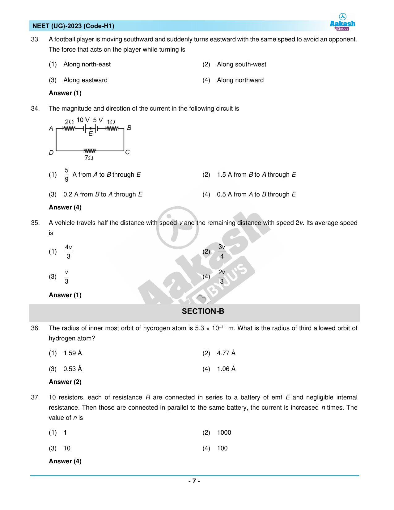 NEET 2023 Question Paper H1 - Page 7
