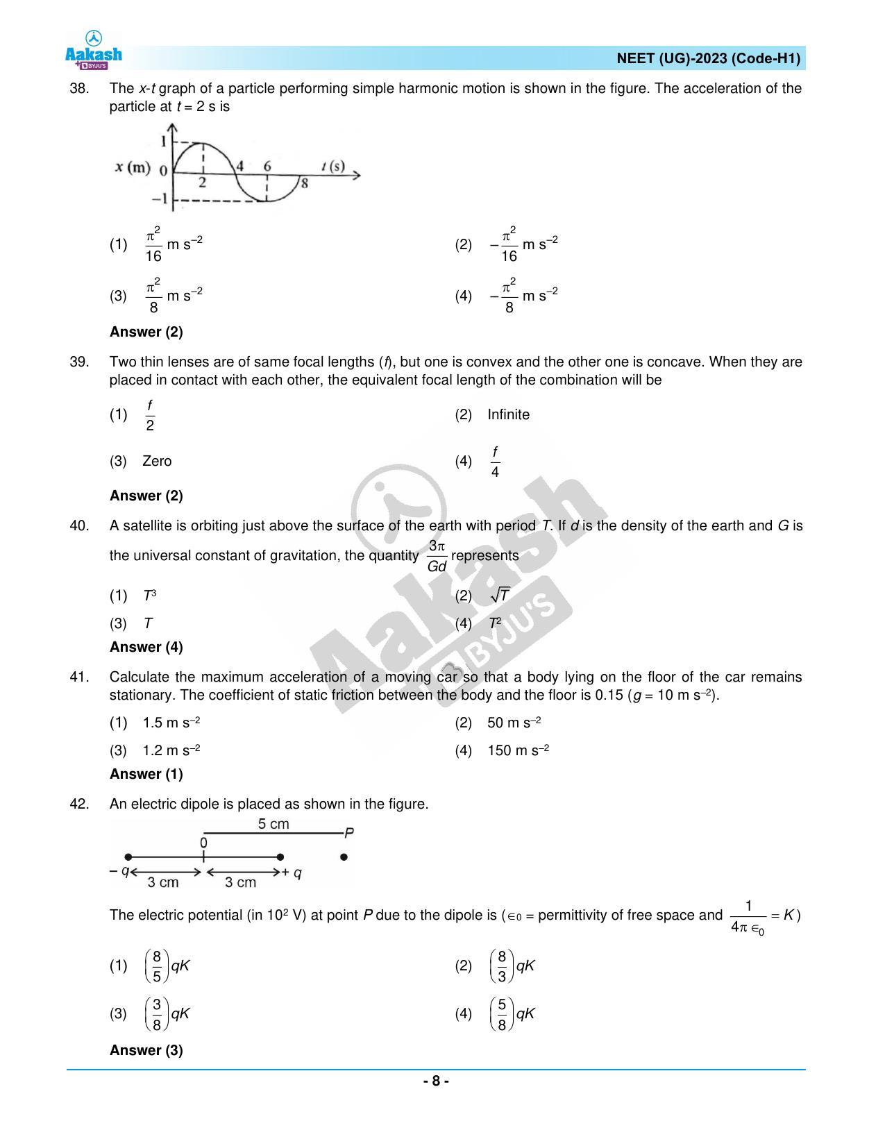 NEET 2023 Question Paper H1 - Page 8