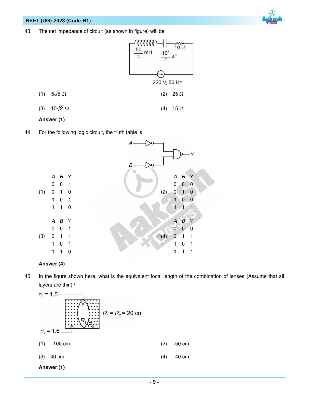 NEET 2023 Question Paper H1 - Page 9