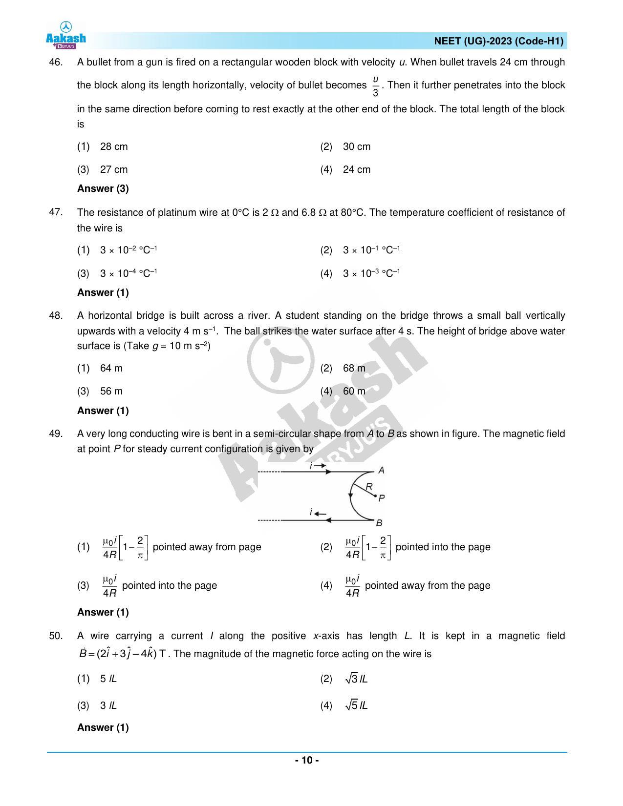 NEET 2023 Question Paper H1 - Page 10