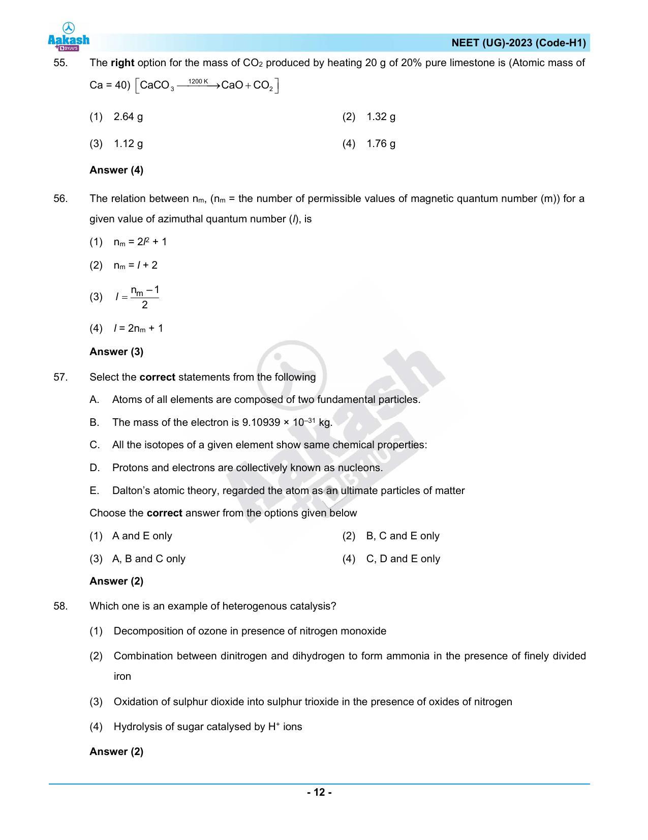 NEET 2023 Question Paper H1 - Page 12