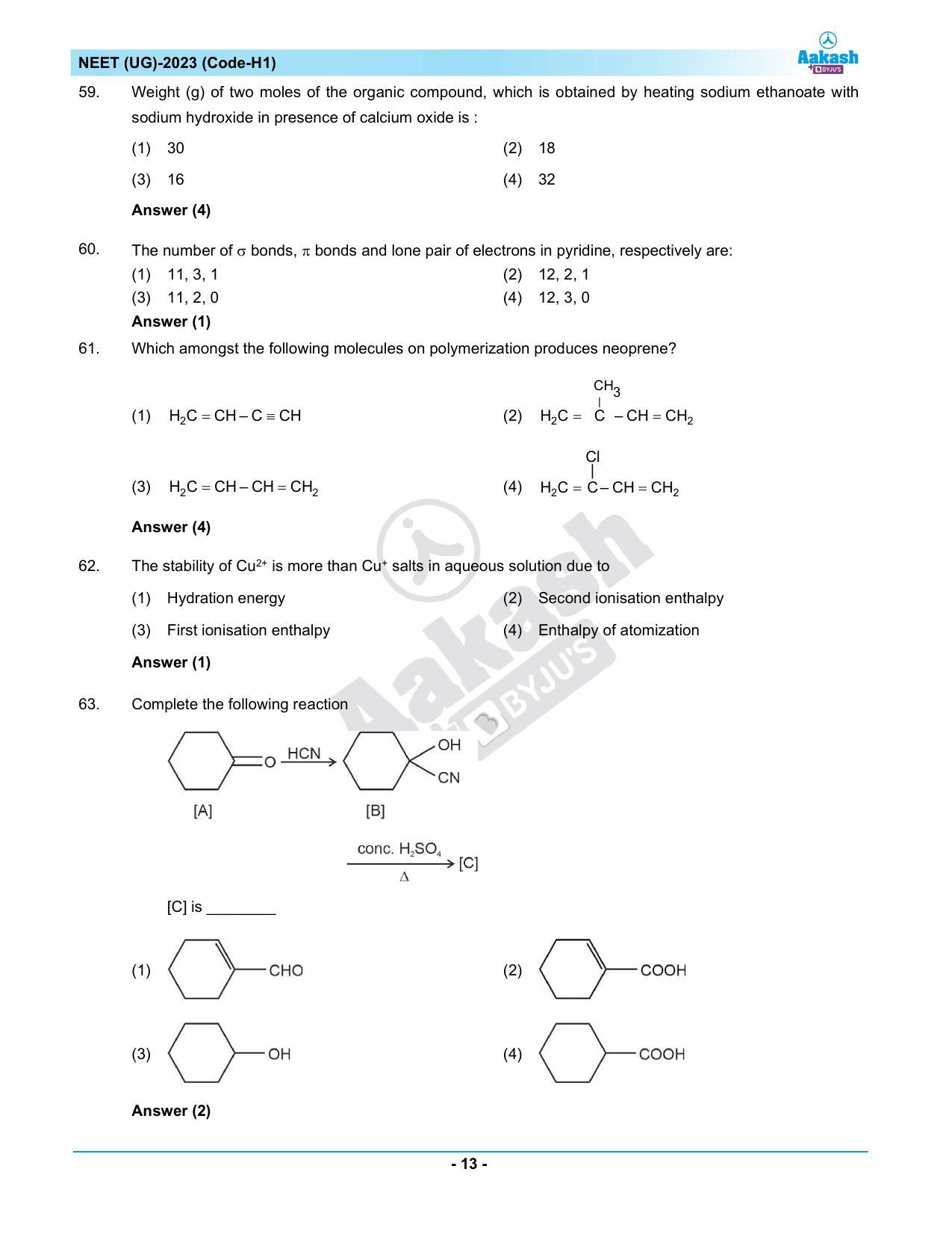 NEET 2023 Question Paper H1 - Page 13