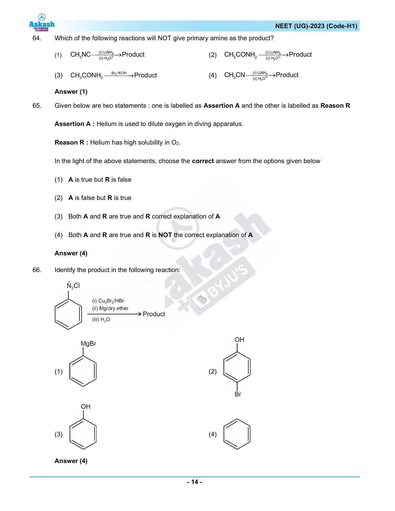NEET 2023 Question Paper H1 - Page 14