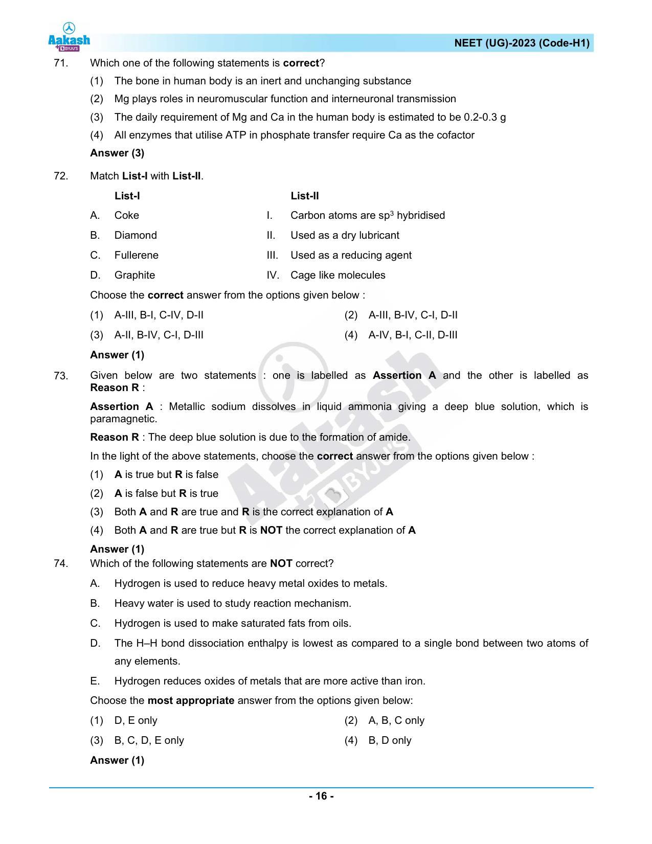 NEET 2023 Question Paper H1 - Page 16