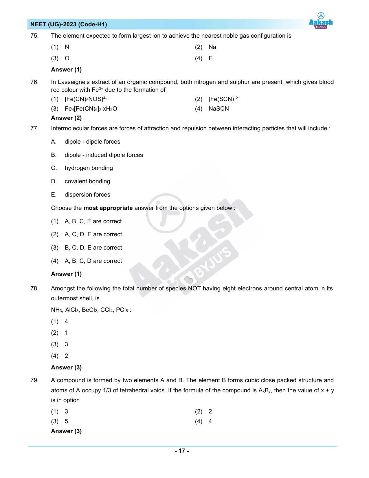 NEET 2023 Question Paper H1 - Page 17