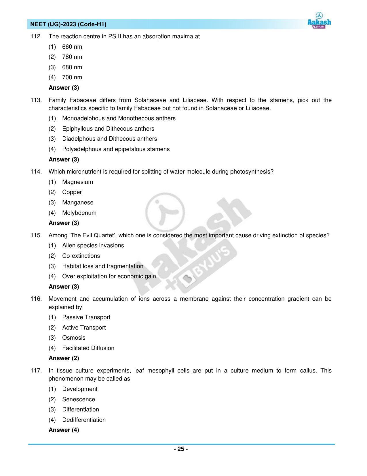 NEET 2023 Question Paper H1 - Page 25