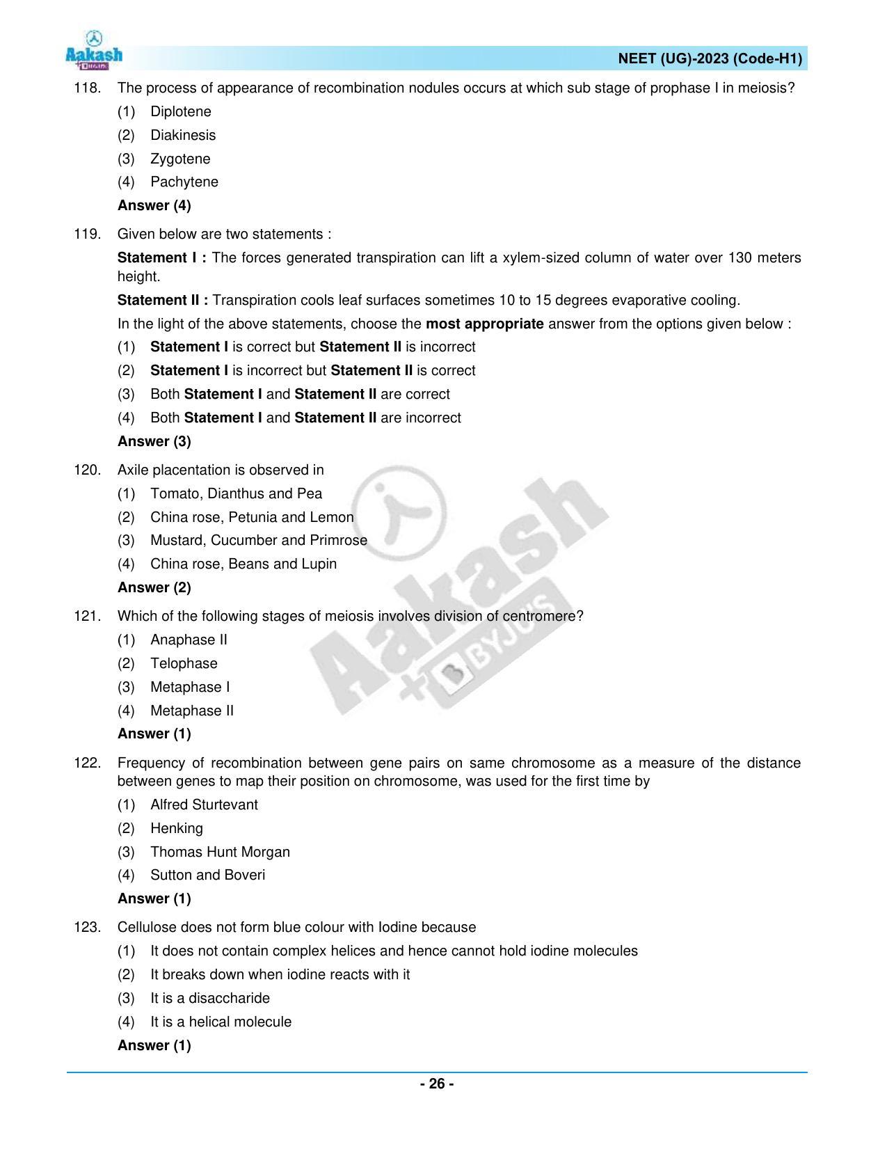 NEET 2023 Question Paper H1 - Page 26