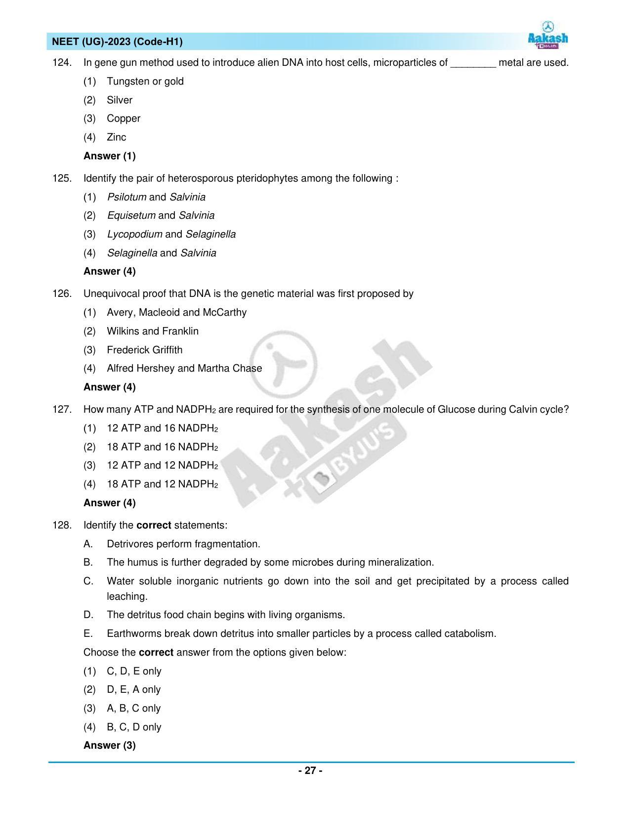 NEET 2023 Question Paper H1 - Page 27