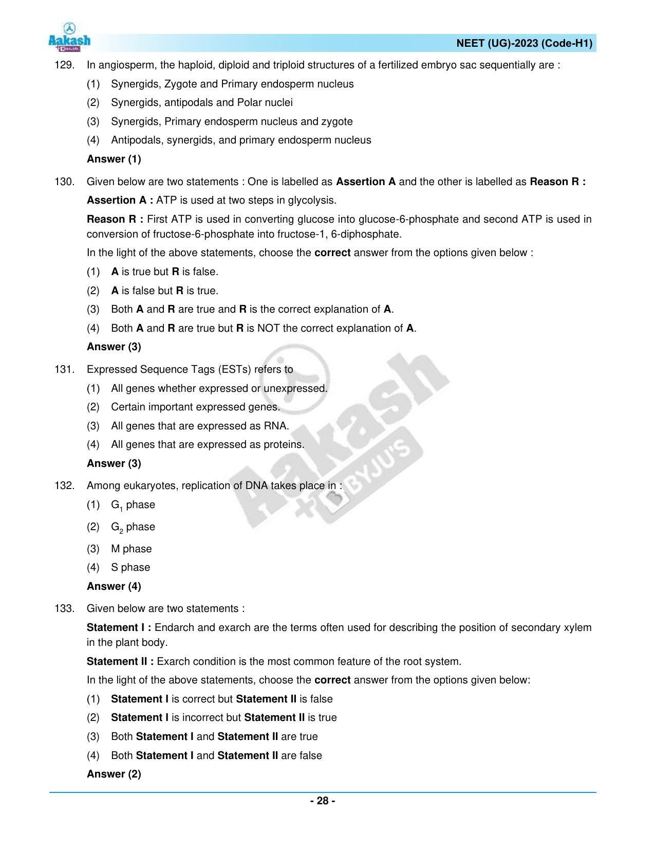 NEET 2023 Question Paper H1 - Page 28