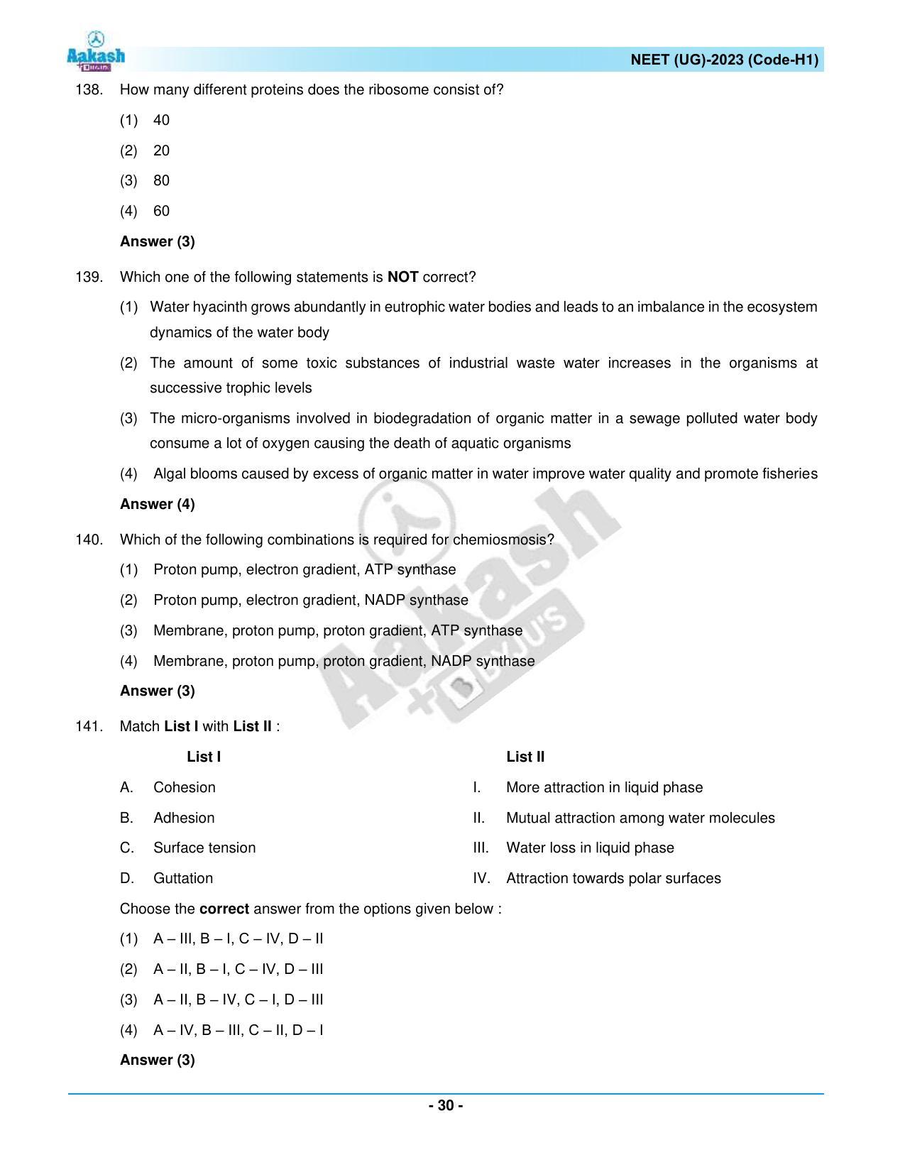 NEET 2023 Question Paper H1 - Page 30
