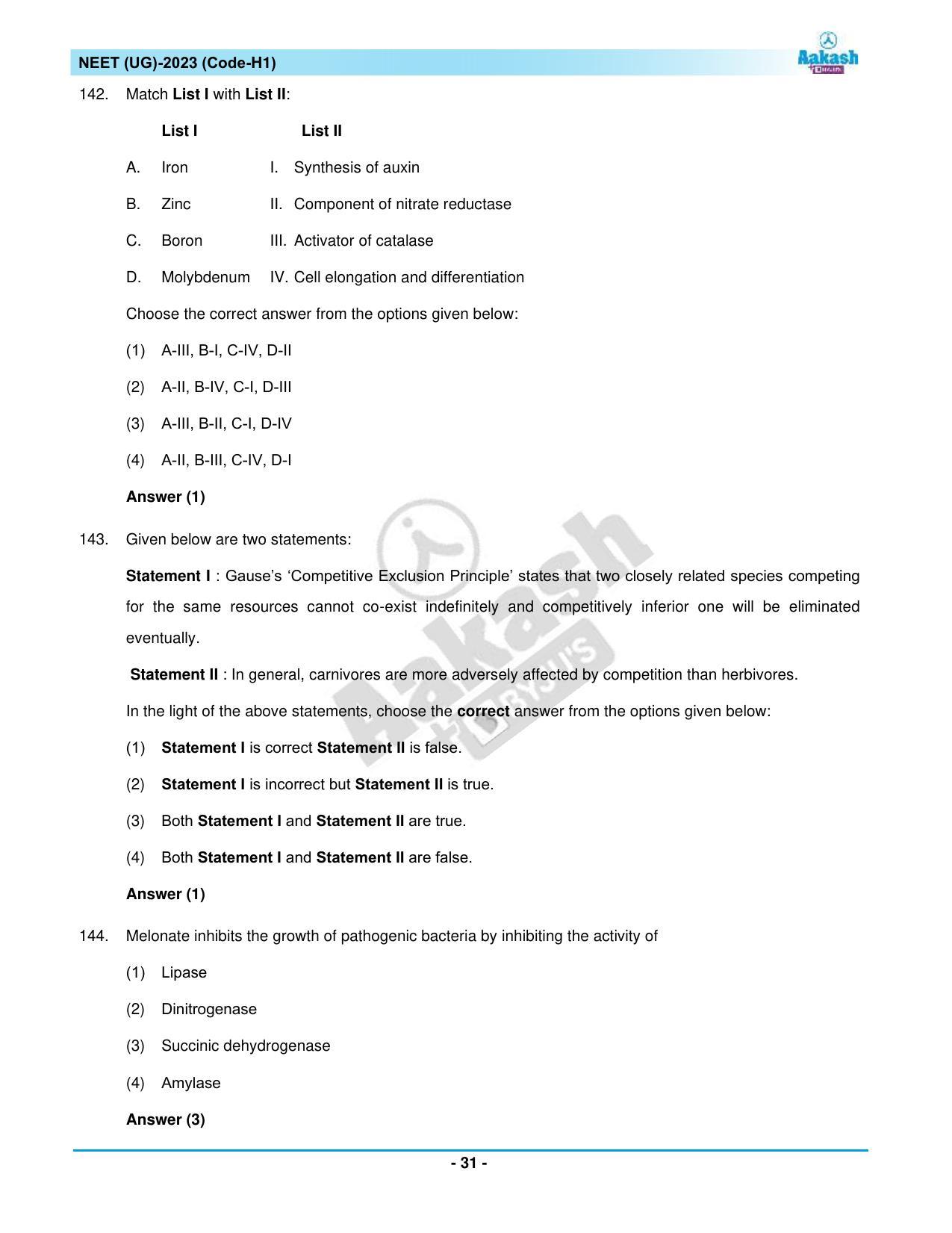 NEET 2023 Question Paper H1 - Page 31