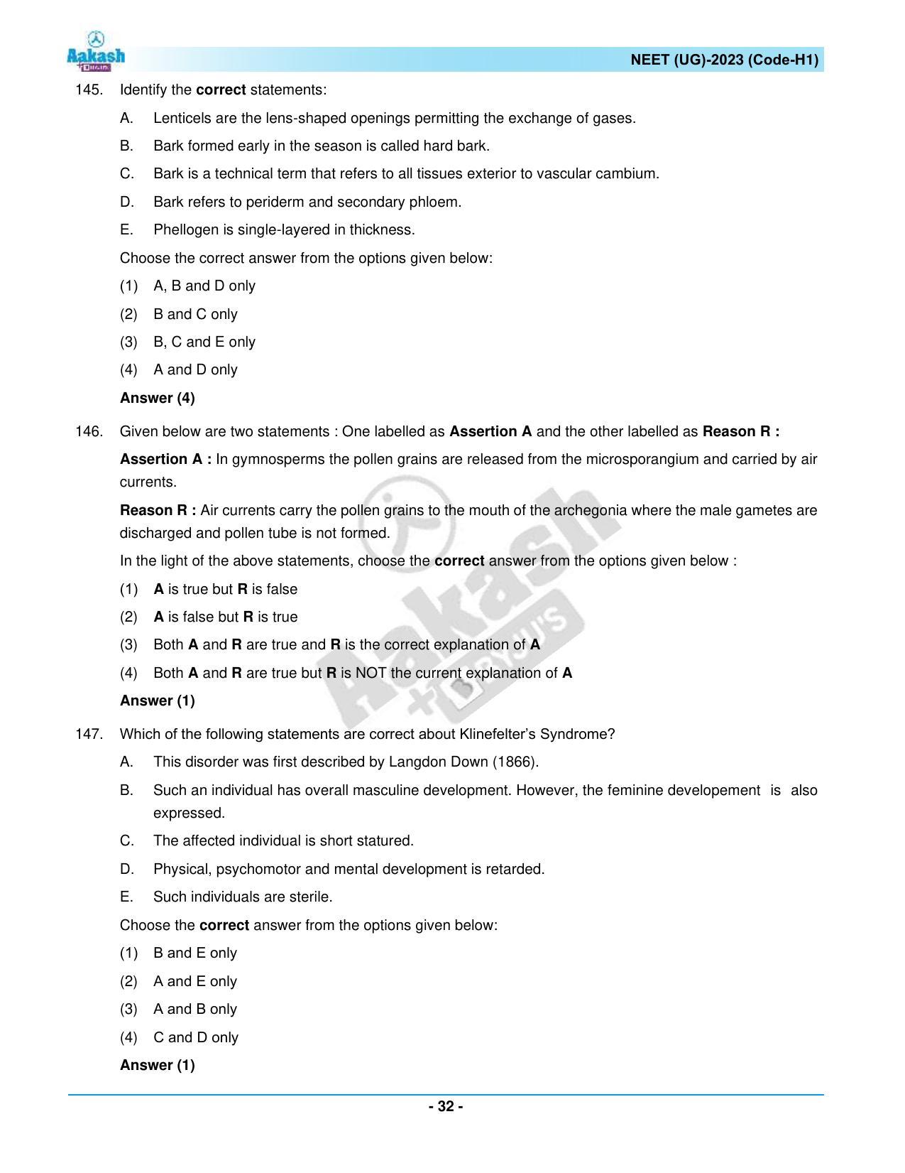 NEET 2023 Question Paper H1 - Page 32