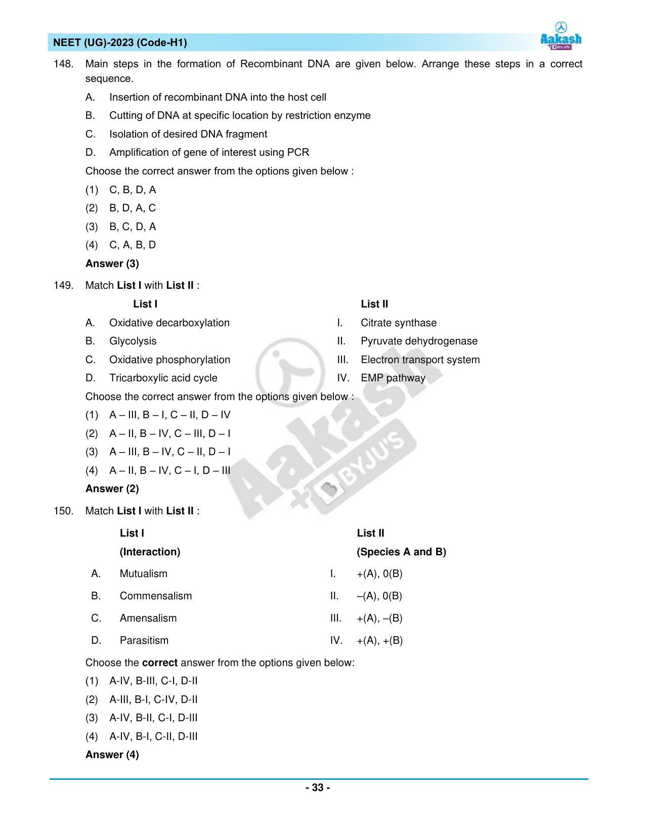 NEET 2023 Question Paper H1 - Page 33