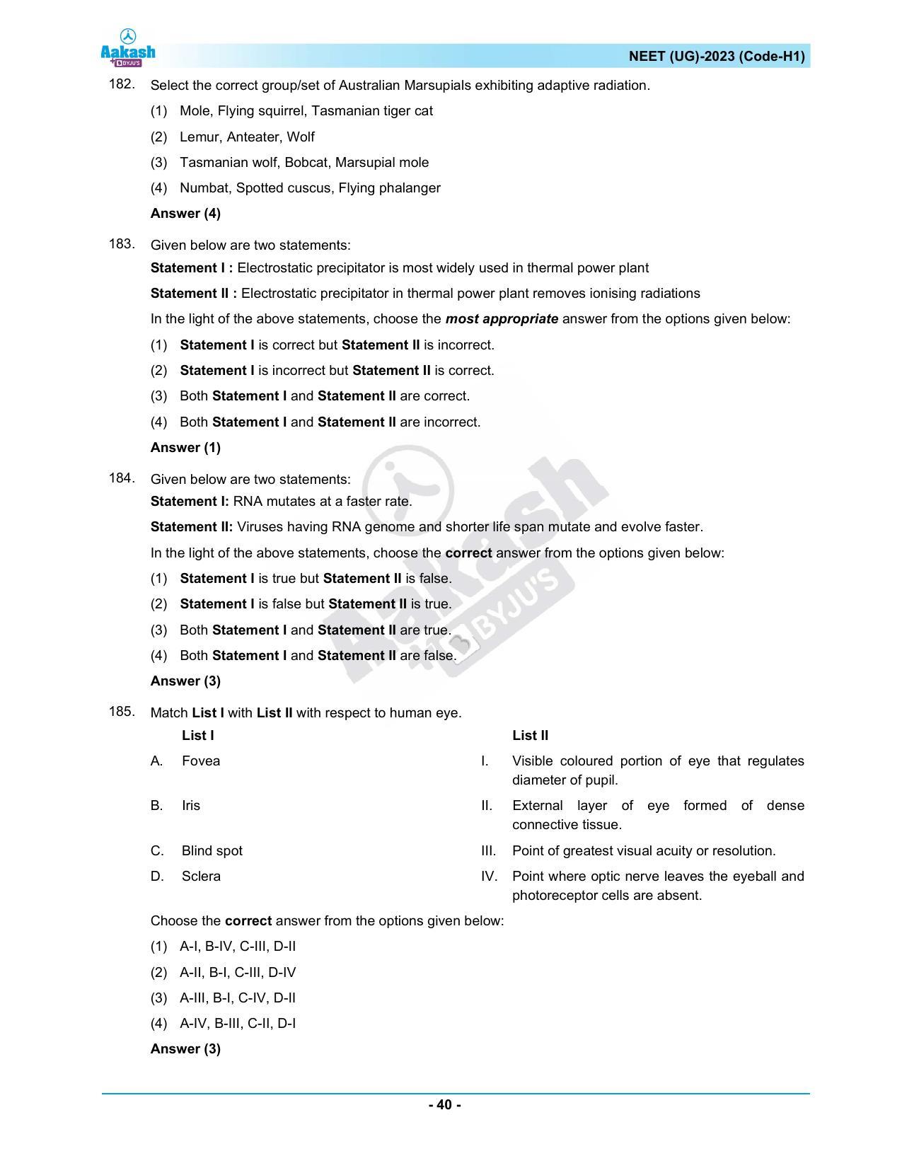 NEET 2023 Question Paper H1 - Page 40