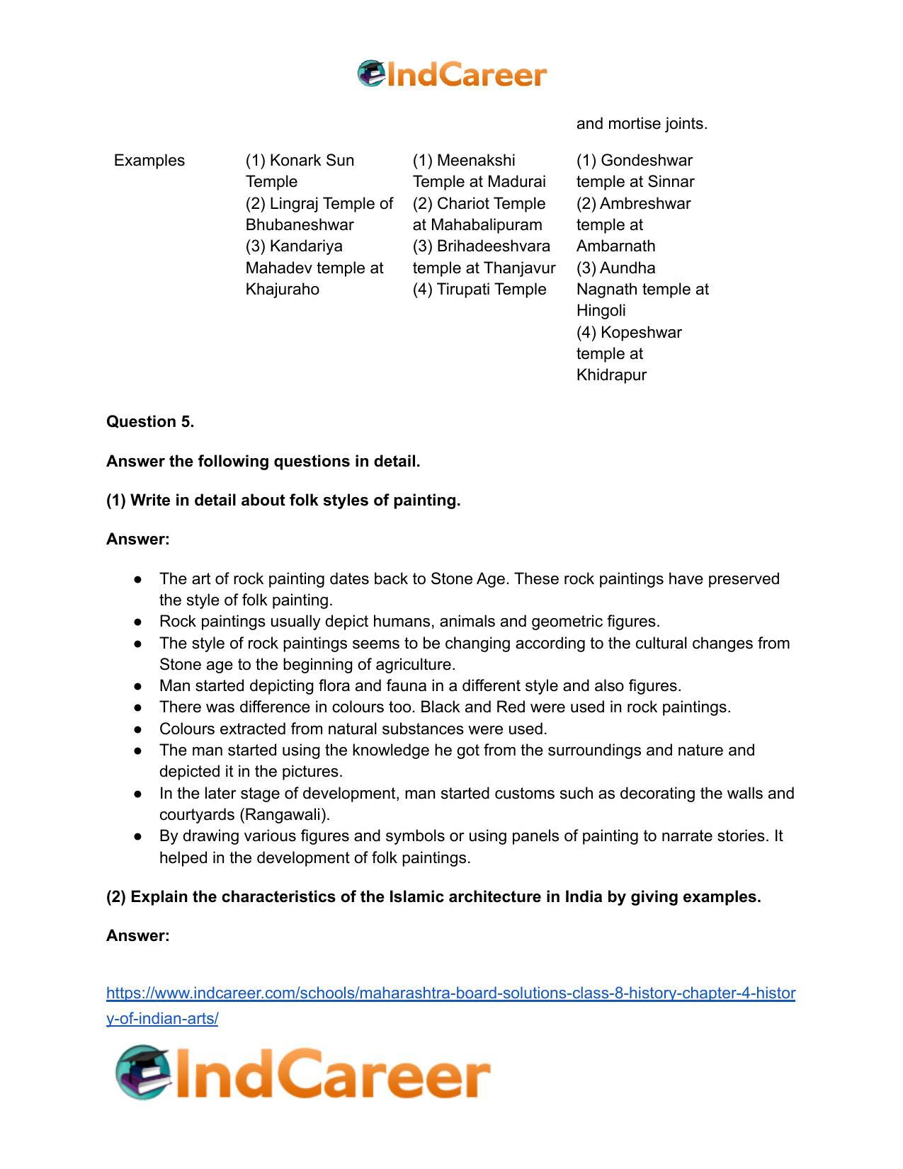 Maharashtra Board Solutions Class 8-History: Chapter 4- History of Indian Arts - Page 6