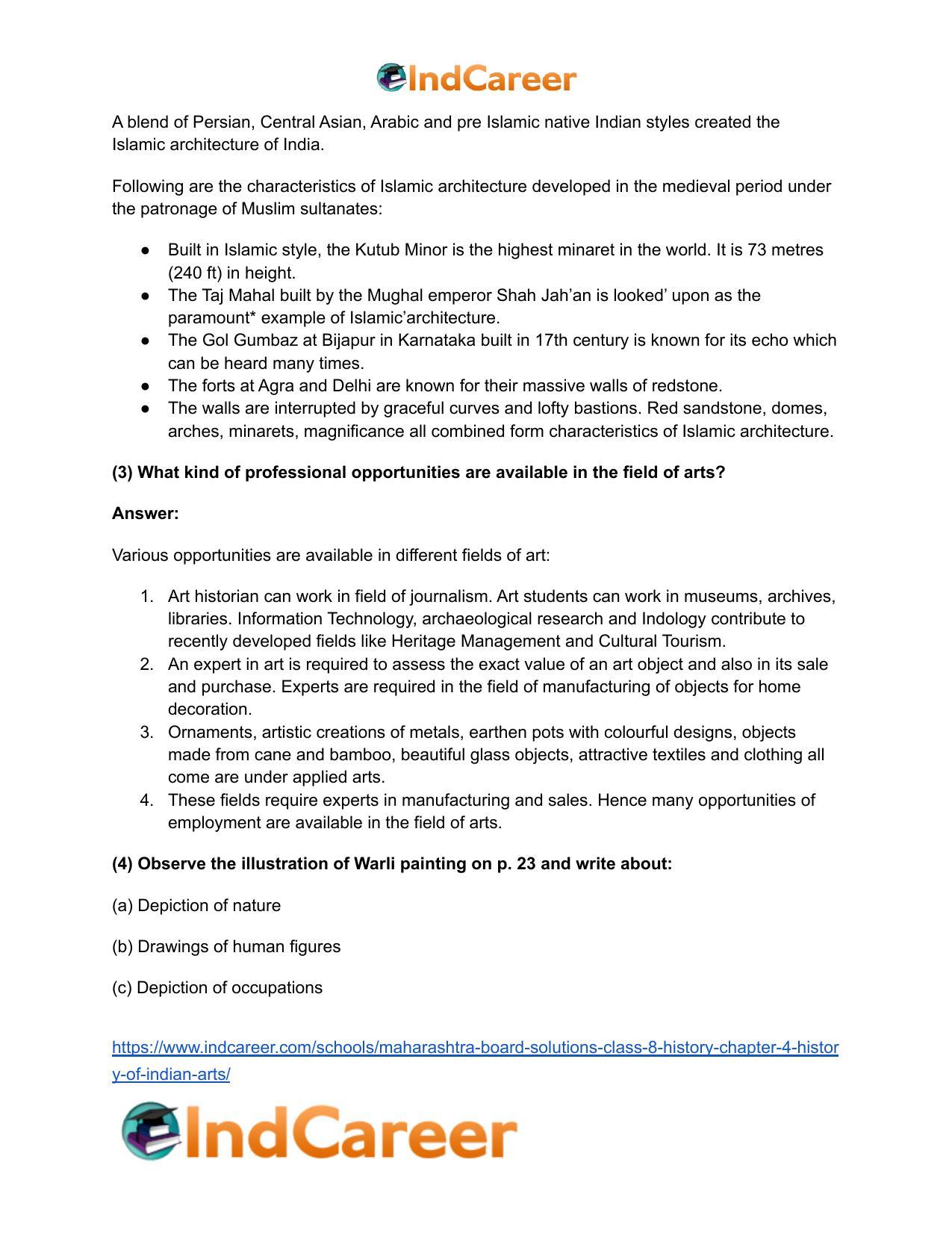 Maharashtra Board Solutions Class 8-History: Chapter 4- History of Indian Arts - Page 7