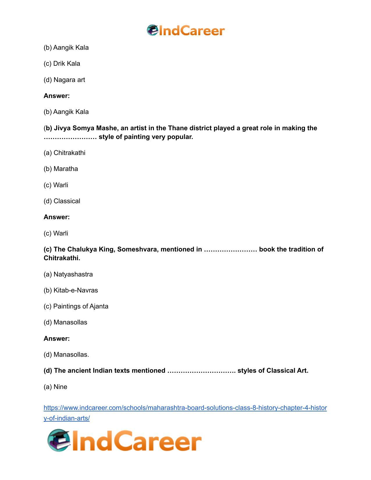 Maharashtra Board Solutions Class 8-History: Chapter 4- History of Indian Arts - Page 11