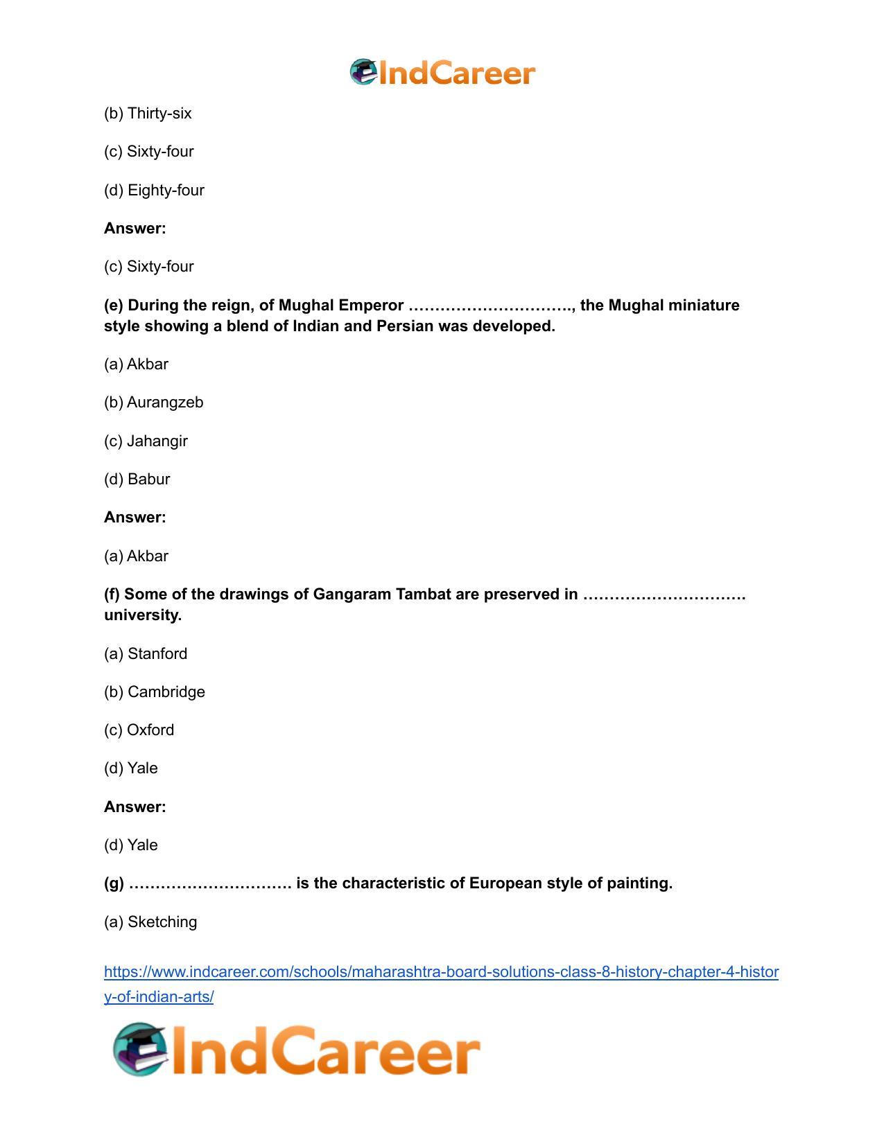 Maharashtra Board Solutions Class 8-History: Chapter 4- History of Indian Arts - Page 12
